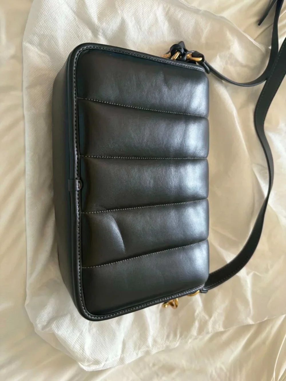 Coach Studio Shoulder Bag With Quilting – Black with Gold Accents